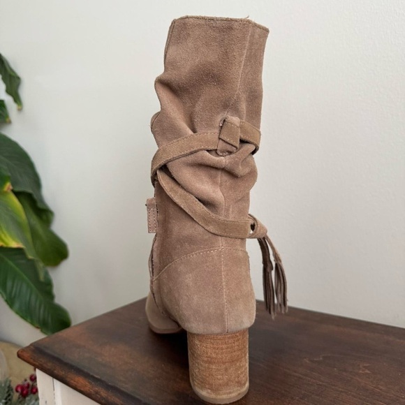 Tan Suede Tassle Boot - Picture 4 of 6